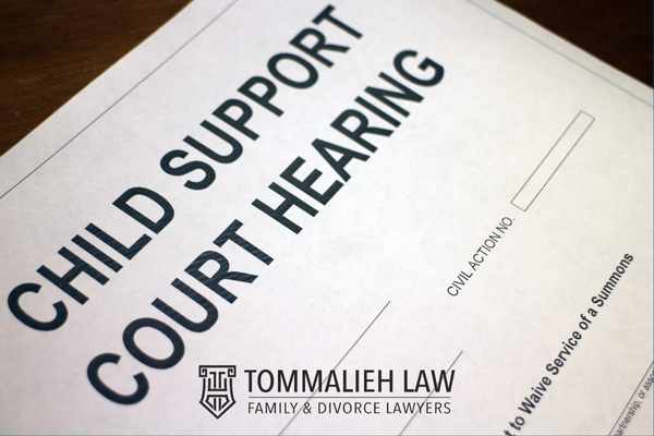 an image of a child support court hearing form